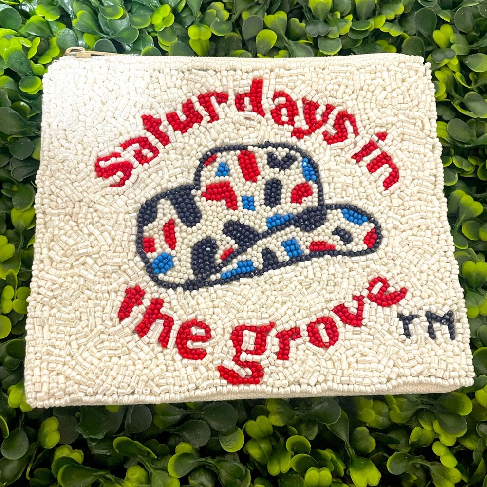 🎉❤️ NEW Ole Miss Beaded Pouch Case Game Day Gifts